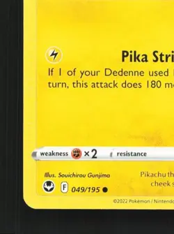 Pikachu 049/195 NM Silver Tempest English Pokemon Card TCG - Image 2