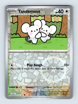 Tandemaus SV08: Surging Sparks Common Reverse Holo 157/191 NM/LP Pokemon Cards - Image 1