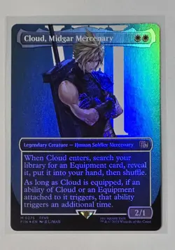 Foil Cloud, Midgar Mercenary (borderless) (375) M/NM Magic MTG Final Fantasy - Image 1