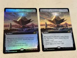2 x mtg borderless Monument to Endurance, 1 is foil, Aetherdrift, unplayed - Image 1
