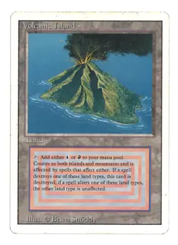 VOLCANIC ISLAND REVISED MAGIC THE GATHERING LP OLD SCHOOL VINTAGE LEGACY MTG - Image 1