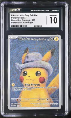 POKEMON CGC 10 2023 Pikachu with Grey Felt Hat SVP 085 Promo Van Gogh *2083 - Image 1