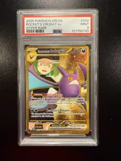 PSA 9 Team Rocket's Crobat ex 242/182 Sv10: Pokemon Destined Rivals Rare MINT - Image 1