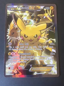 Pokemon TCG Pikachu EX XY124 Black Star Promo Moderately Played - Image 1