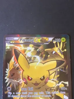 Pokemon TCG Pikachu EX XY124 Black Star Promo Moderately Played - Image 3