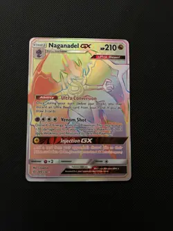 Pokemon Carr Naganadel GX 249/236 Unified Minds Rainbow Secret Rare - Image 1