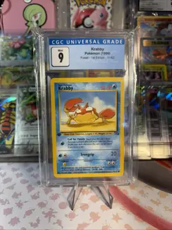 Krabby Pokemon 1999 Fossil 1st Edition 51/62 - CGC 9 Mint - Image 1