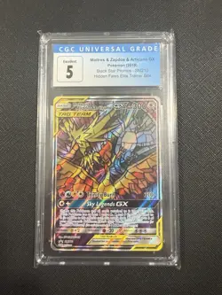 Pokemon TCG Moltres Zapdos Articuno GX SM210 CGC 5 - Image 1