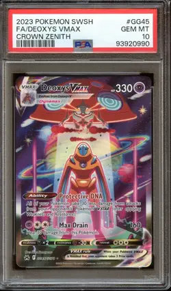 PSA 10 GEM MINT DEOXYS VMAX ALT ART GG45/GG70 CROWN ZENITH 2023 POKEMON TCG - Image 1