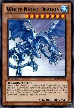 White Night Dragon - Black Rare 1st Edition BP02-EN083 - LP - YuGiOh - Image 1