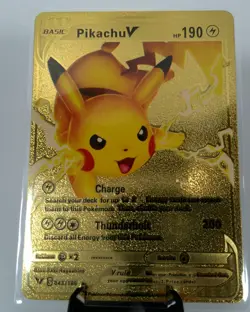 Pokemon - Pikachu V - Charge - Gold Foil - Fan Art - Card #043/185 - Image 1