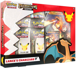 Sealed LANCE'S CHARIZARD V Celebrations Collection Box (4 Packs) Pokemon Cards - Image 1