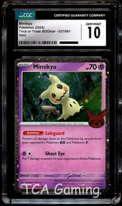 CGC 10 GEM MINT Mimikyu 037/091 COSMOS HOLO Trick or Trade Pokemon Card - Image 1