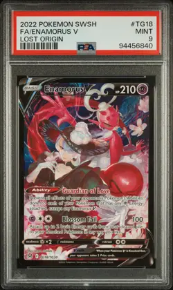 Enamorus V Full Art PSA 9 MINT Lost Origin #TG18 Pokemon Card - Image 1