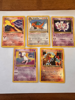 5 WoTC Black Star Promo Pokemon TCG Cards- Dragonite Entei Moltres Mew Mewtwo - Image 1
