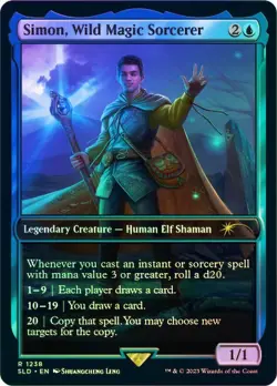 Simon, Wild Magic Sorcerer Foil D&D Secret Lair NM MTG - Image 1