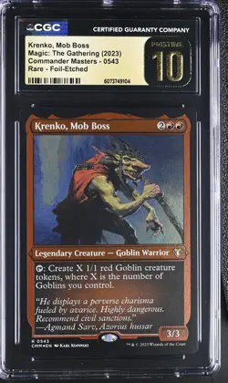 KRENKO, MOB BOSS Commander Masters Etched Foil Rare CGC Pristine 10 MTG - Image 1