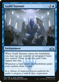 Guild Summit 41 GRN Blue Enchantment Uncommon MTG Story Draw Gate Chaturvedi EN - Image 1