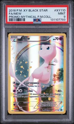 PSA 9 Mew #XY110 Full Art 2016 Pokemon XY Black Star Promo Mythical - Image 1