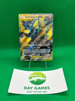 Pokemon TCG Pikachu & Zekrom GX 162/181 Team Up Full Art Tag Team Holo HP - Image 1