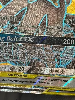 Pokemon TCG Pikachu & Zekrom GX 162/181 Team Up Full Art Tag Team Holo HP - Image 5