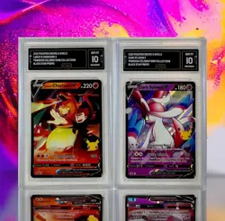 Lance's Charizard V & Dark Sylveon V Gem Mint 10 GMA Graded Pokemon Celebrations - Image 1