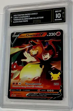 Lance's Charizard V & Dark Sylveon V Gem Mint 10 GMA Graded Pokemon Celebrations - Image 4