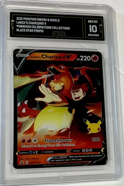 Lance's Charizard V & Dark Sylveon V Gem Mint 10 GMA Graded Pokemon Celebrations - Image 5