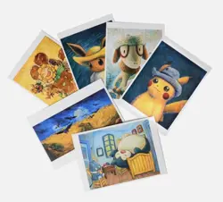 Complete SET of 6 POKEMON POSTCARDS NM/Mint Van Gogh Museum Limited Edition LOT - Image 3
