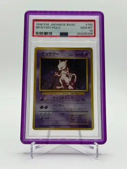 Pokemon Mewtwo Base Set Japanese Holo Rare #150 PSA 10 Gem Mint w/ GradedGuard - Image 1