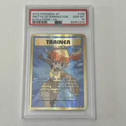 2016 Pokemon XY Evolutions Misty’s Determination FA 108/108 PSA 10 GEM MINT - Image 1