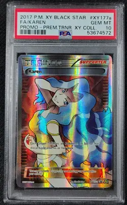 ✨ PSA 10 Pokemon XY177a Full Art Karen LOW POP 85, and NEW Hard Case Aluminium - Image 4