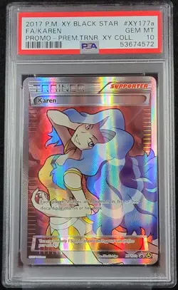 ✨ PSA 10 Pokemon XY177a Full Art Karen LOW POP 85, and NEW Hard Case Aluminium - Image 5