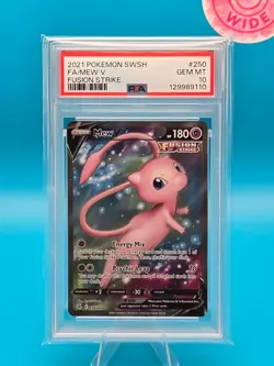 PSA 10 - 2021 POKEMON SWORD & SHIELD FUSION STRIKE 250 FULL ART/MEW V - Image 1