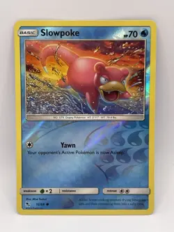 Slowpoke 12/68 Reverse Holo Hidden Fates Pokemon Card - NM - Image 1