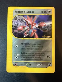 VINTAGE POKEMON PROMO CARD - BEST OF GAME - #4 ROCKET'S SCIZOR - WINNER STAMP NM - Image 1