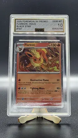 Flareon 167 Black Star Promo Prismatic Evolutions Pokemon AGS GOLD LABEL 10 Card - Image 1