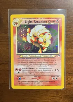 Pokemon TCG Light Arcanine Neo Destiny Holo Card 12/105 Unlimited Rare - Image 1
