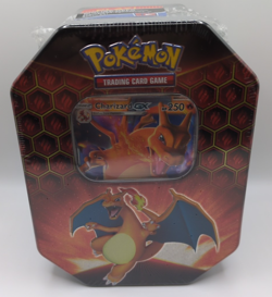 Pokemon TCG Hidden Fates Charizard GX Tin Trading Card Game Set New Sealed Unit - Image 1