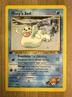 Misty's Seel 91/132 1st Edition Common Gym Challenge Pokemon NM 2000 WOTC - Image 1