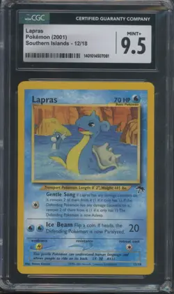 Pokemon TCG Lapras 12/18 Southern Islands Promo CGC 9.5 - Image 1