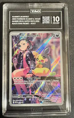 2025 POKEMON SVP EN-SV BLACK STAR PROMO #206 MARNIE'S MORPEKO TAG 10 - Image 1
