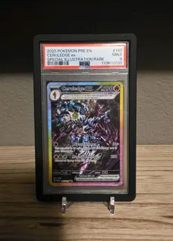 2025 POKEMON PRE EN-PRISMATIC EVOLUTIONS #147 CERULEDGE EX PSA 9 /with Guard - Image 1