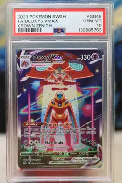 PSA 10 Deoxys VMAX GG45 - Pokemon TCG English Crown Zenith Gem Mint NEW CERT - Image 1