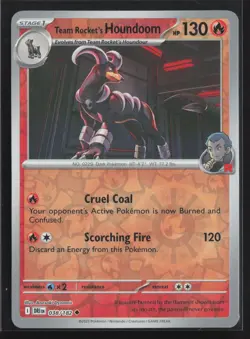 Pokemon TCG Destined Rivals - 038/182 Team Rocket's Houndoom - Reverse Holo NM - Image 1