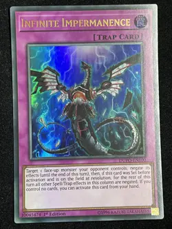 YUGIOH INFINITE IMPERMANENCE ULTRA RARE 1ST EDITION NEAR MINT DUPO-EN100 - Image 1
