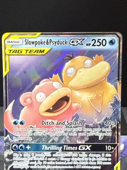 Pokemon Card Slowpoke & Psyduck GX 35/236 Unified Minds Holo Rare Near Mint - Image 2