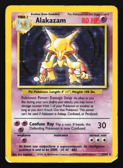 Alakazam 1/102 Base Set Holo Rare Pokemon Card - Image 1