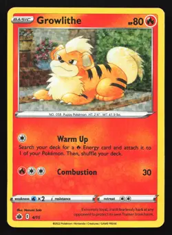 Growlithe 4/15 McDonald's 2022 Holo Promo Pokemon Card - Image 1