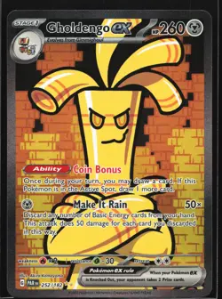 Gholdengo ex 252/182 Paradox Rift Special Illustration Rare Pokemon Card - Image 1